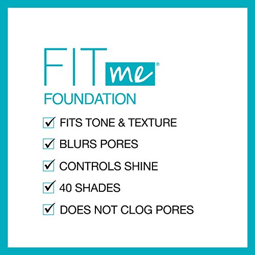 Maybelline Fit Me Matte + Poreless Liquid Foundation Makeup, Por