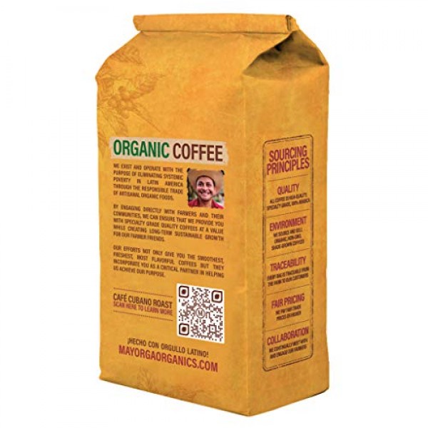 人気商品の Mayorga Organics Café Cubano, Dark Roast Whole Bean Coffee, 2lbs Bag,  Specialty-Grade, 100% USDA Organic, Non-GMO Verified, Direct Trade, Kosher  PACK OF コーヒー