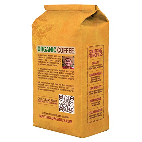 Mayorga Organics Café Cubano, Dark Roast Whole Bean Coffee, 12Oz
