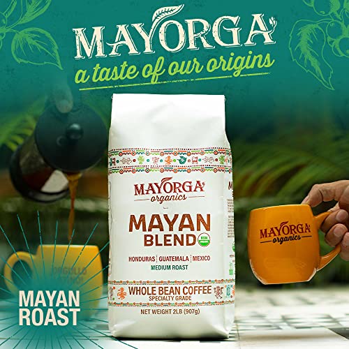 Mayorga Organics Mayan Blend, Medium Roast Whole Arabica Bean Co