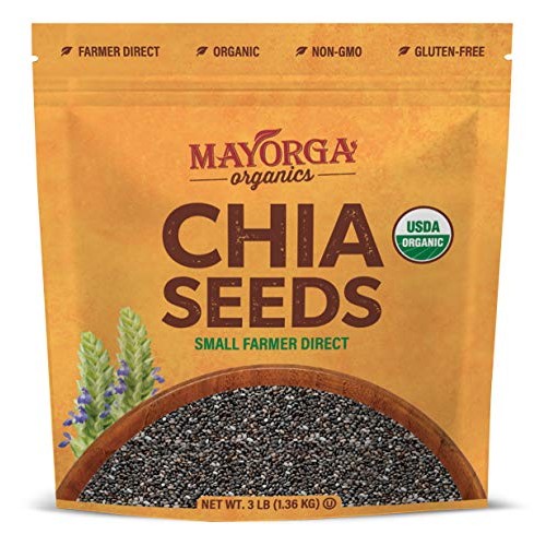 Mayorga Organics, 3Lb Organic Raw Chia Seeds, 100% Usda Organic