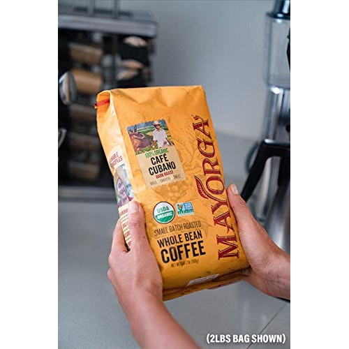 Mayorga Organics Café Cubano, Dark Roast Whole Bean Coffee, 2Lbs