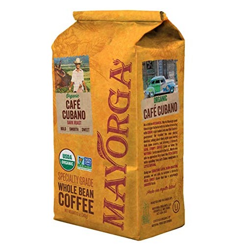 Mayorga Organics Café Cubano, Dark Roast Whole Bean Coffee, 2Lbs