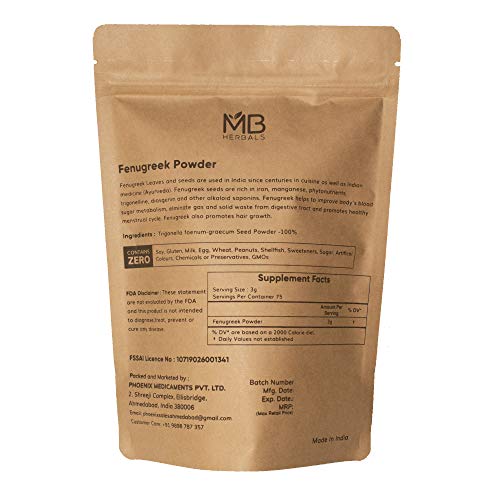 Mb Herbals Fenugreek Seeds Powder 100 Grams | 3.5 Oz | Trigonell
