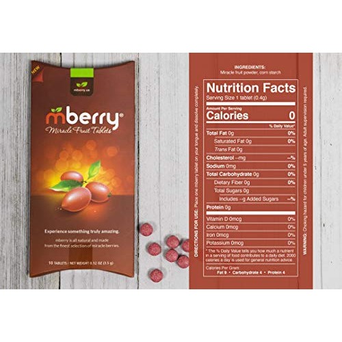 Mberry Miracle Fruit Tablets, 10-Count Mberry Miracle Fruit Tablets, 10-Count