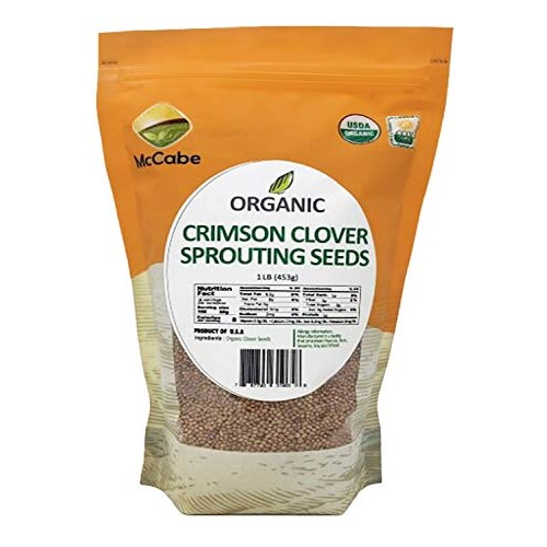 McCabe Organic Crimson Clover Sprouting Seeds for Microgreens, 1...