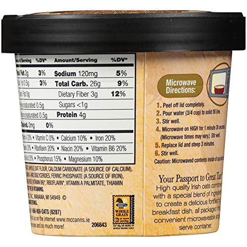 Mccanns Irish Oatmeal Original Microwaveable Cup, 1.4 Ounce Pa