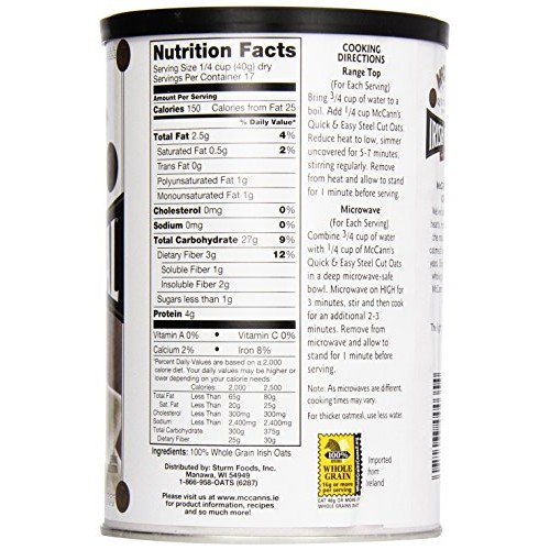 Mccanns Quick &Amp; Easy Steel Cut Irish Oatmeal, 24 Ounce