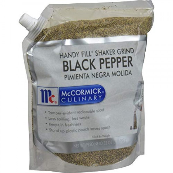McCormick Culinary Handy Fill Shaker Grind Black Pepper Pouch, 2 lb