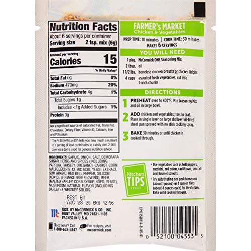 Mccormick One Sheet Pan Farmers Market Chicken &Amp; Vegetables Seas