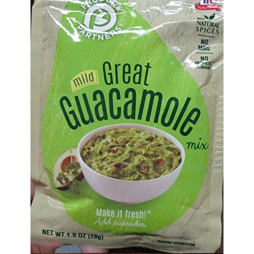 Produce Partners Guacamole Mix, Mild, 1-Oz Pack Of 12