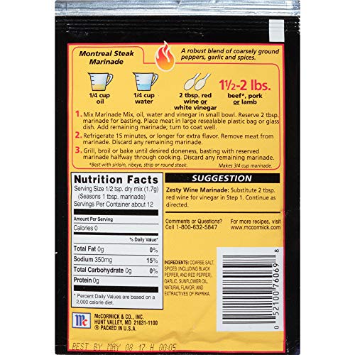 Grill Mates Montreal Steak Marinade, .71 Oz. Pack Of 4