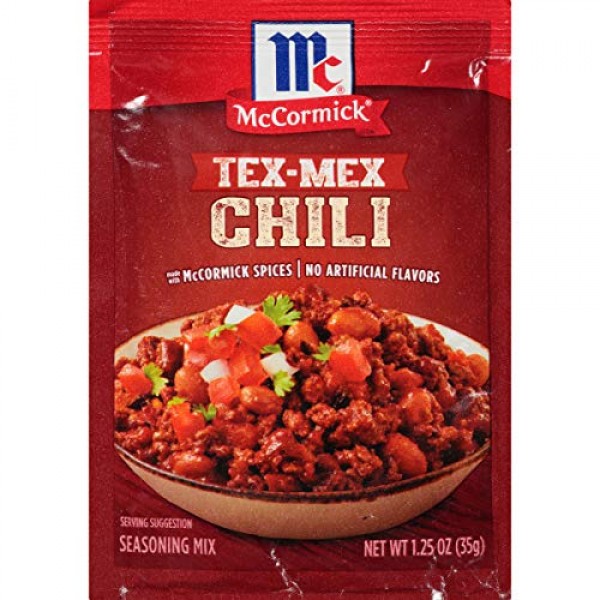 McCormick Tex-Mex Chili Seasoning Mix, 1.25 Ounce Pack of 12
