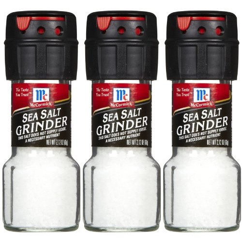 Mccormick Sea Salt Grinder, 2.12 Oz, 3 Pk