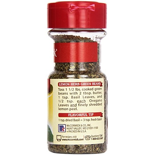 Mccormick Basil Leaves, 0.62 Ounce Pack Of 6