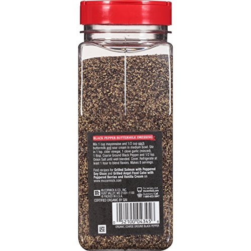 Mccormick Coarse Ground Black Pepper Organic, Non-Gmo, Kosher,