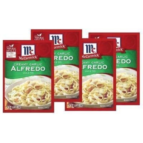 Mccormick Creamy Garlic Alfredo Sauce Mix 1.25 Oz Packets 4 Pack