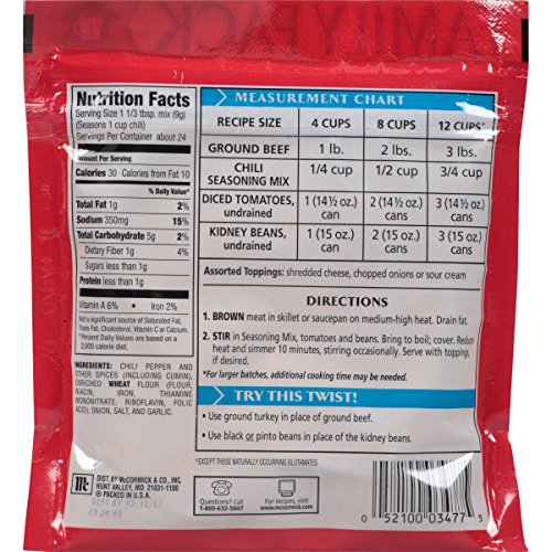 Mccormick Family Pack Chili Seasoning Mix, 7.5 Oz