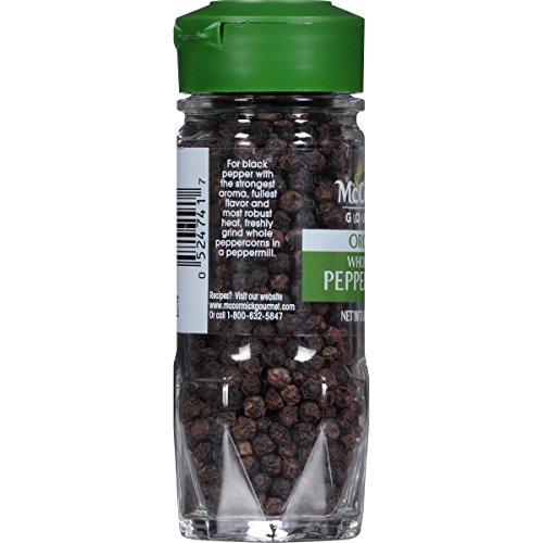 Mccormick Gourmet Organic Whole Black Peppercorns, 1.87 Oz
