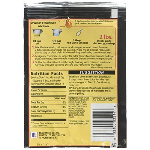 Mccormick Grill Mates Brazilian Steakhouse Marinade Mix, 1.06 Oz