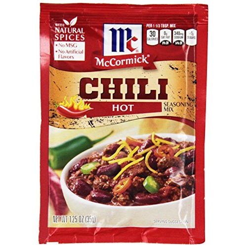 Mccormick Hot Chili Seasoning Mix Pack Of 3 1.25 Oz Packets
