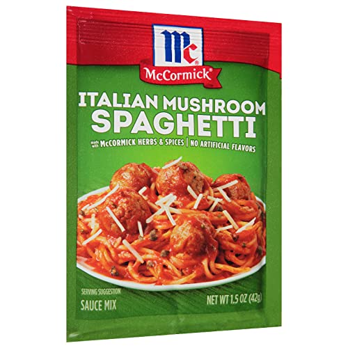 McCormick Italian Mushroom Spaghetti Sauce Mix, 1.5 Ounce Pack ...