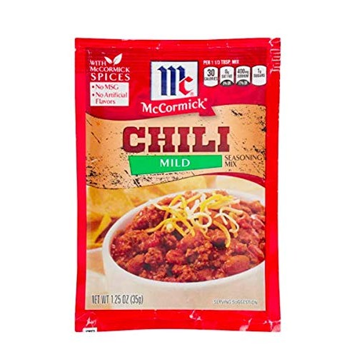 Mccormick Mild Chili Seasoning Mix 1.25 Oz Packets 4 Pack