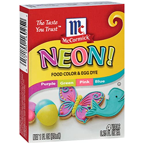 Mccormick Neon Assorted Food Color &Amp; Egg Dye, 1 Fl Oz, 4 Count
