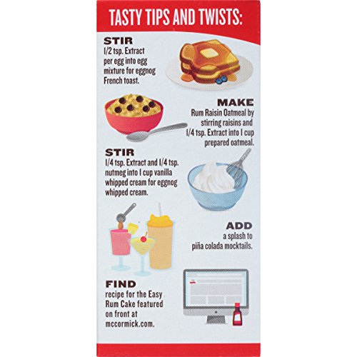 Mccormick Rum Extract With Other Natural Flavors, 1 Fl Oz, Pack