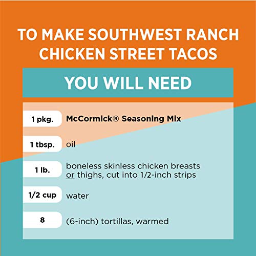 Mccormick Street Taco Southwest Ranch Chicken Seasoning Mix, 0.8