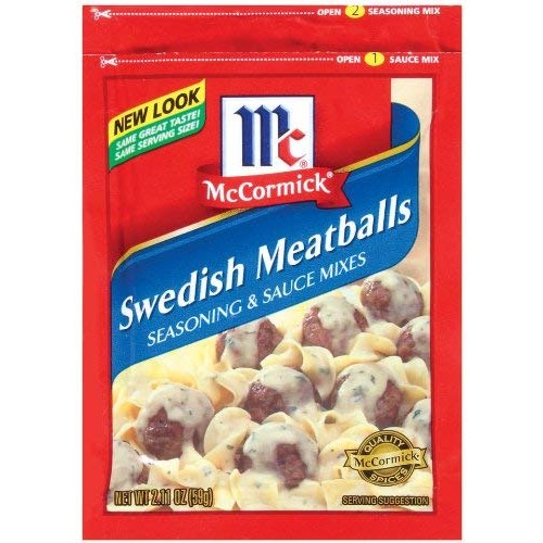 Mccormick Sweedish Meatballs Sauce Mix 2.11 Oz Packets 4 Pack