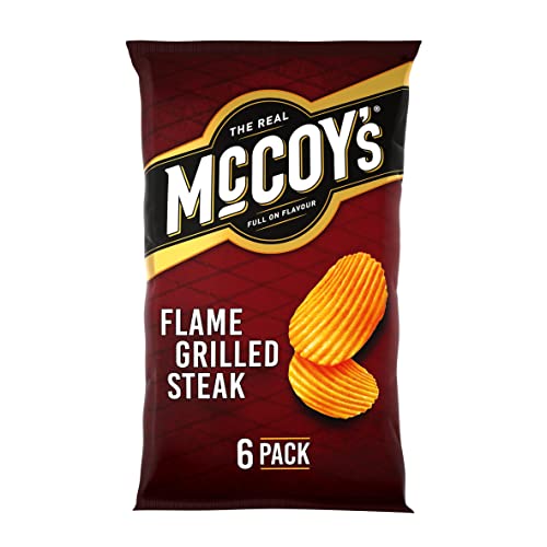 Mccoys Flame Grilled Steak Flavour Ridge Cut Potato Crisps, 6 X