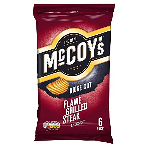 Mccoys Flame Grilled Steak Flavour Ridge Cut Potato Crisps, 6 X