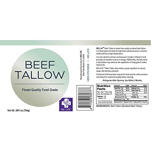 Md. Life Beef Tallow Food Grade Soap Candle Making Cooking Skinc