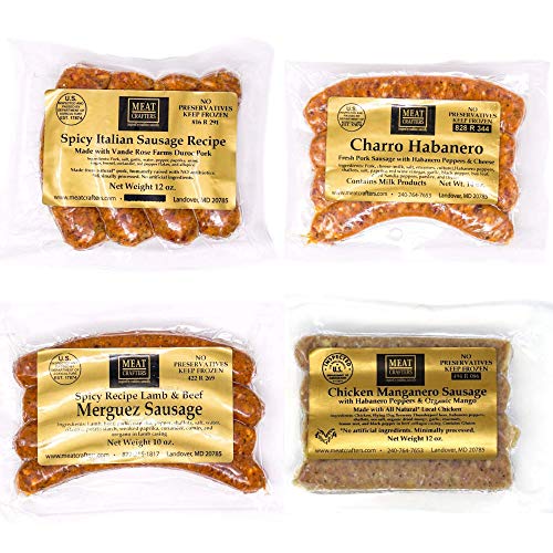 Meatcrafters Hot Links Spicy Sausage Variety Bundle, Chicken,