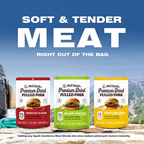 Meat Shredz - Premium Dried Pulled Pork Black Pepper, 4 Pack |
