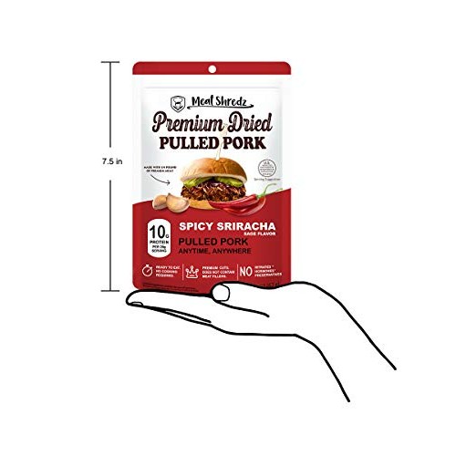 Meat Shredz - Premium Dried Pulled Pork Spicy Sriracha, 4 Pack