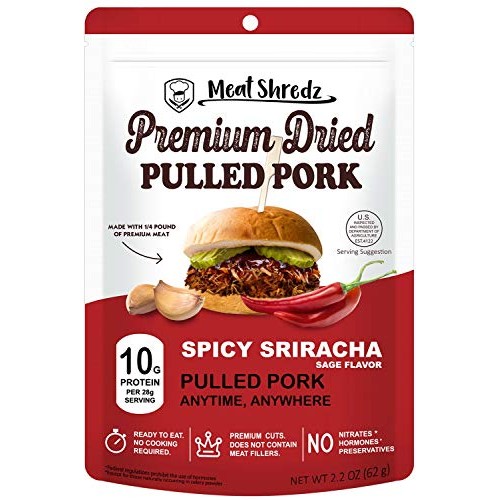 Meat Shredz - Premium Dried Pulled Pork Spicy Sriracha, 4 Pack