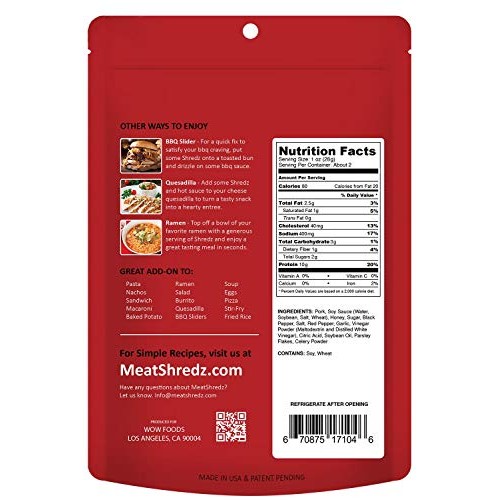 Meat Shredz - Premium Dried Pulled Pork Spicy Sriracha, 4 Pack