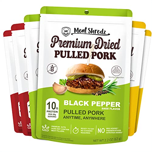 Meat Shredz - Premium Dried Pulled Pork Variety, 6 Pack | Glut