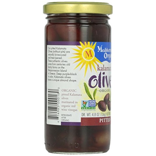 Mediterranean Organic Kalamata Olives, Pitted, 8.4 Oz