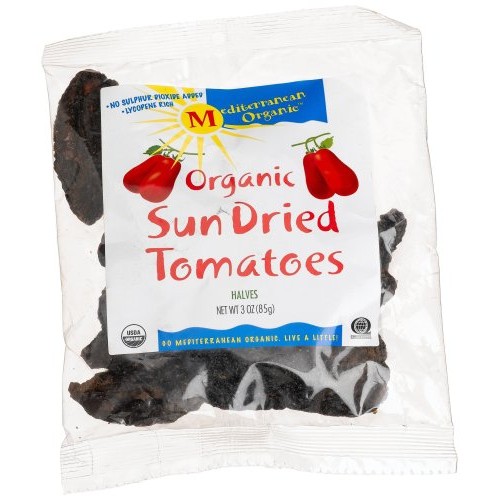 Mediterranean Organic Sun Dried Tomato Halves, 3-Ounce Bag Pack