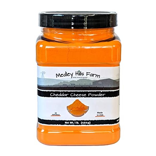 Cheddar cheese powder by Medley hills farm 1 Lb. in Reusable Con...