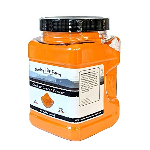 Cheddar cheese powder by Medley hills farm 1 Lb. in Reusable Con...