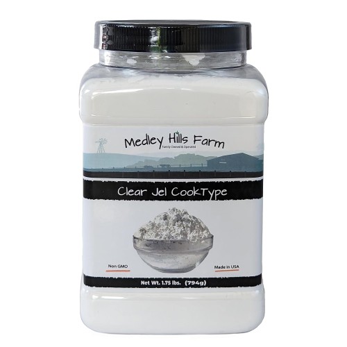 Clear Jel by Medley hills farm 1.75 Lbs. in Reusable Container - Great Clear Jel for canning Pie Filling - Gluten-Free - Non-GMO - Made in USA