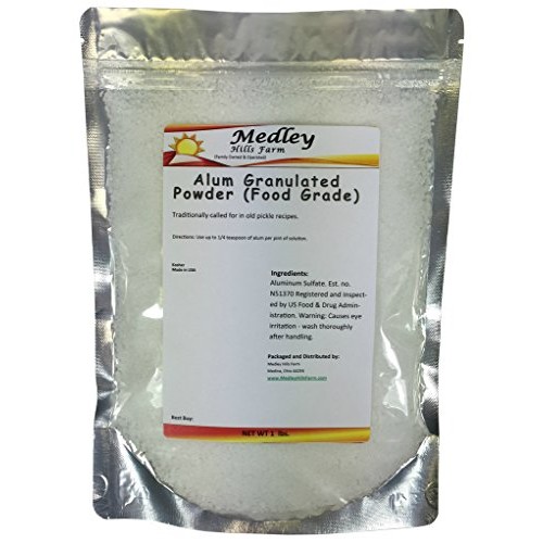 Medley Hills Farm Alum Granulated Powder Food Grade 1 Lb