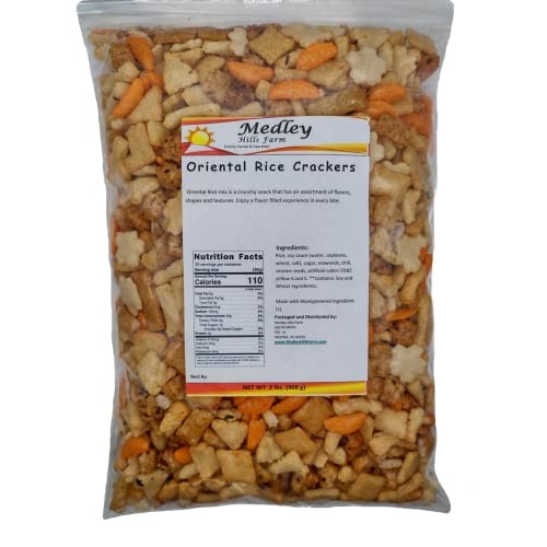 Medley Hills Farm Oriental rice crackers japanese Crunchy & Spic...