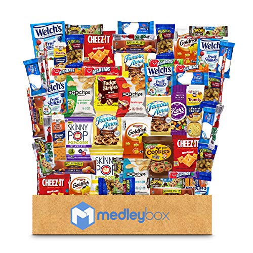 Medleybox Care Package 60 Count Variety Pack Snacks Gift Box U
