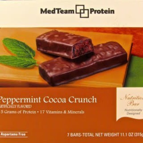 Medteam Peppermint Cocoa Crunch Bar 7 Bars Of 1.6 Oz, Net 11.1