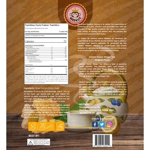 Meekus Instant Ginger Honey Crystals, Instant Ginger Tea, Ginger...